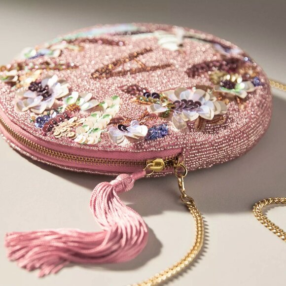 Anthropologie Holiday Monogram "A" Embellished Pouch - Picture 5 of 6